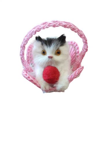 Купить "Кот с клубком" со звуком в корзине во Закаменске фото 4 "Кот с клубком" со звуком в корзине во Закаменске фото 4